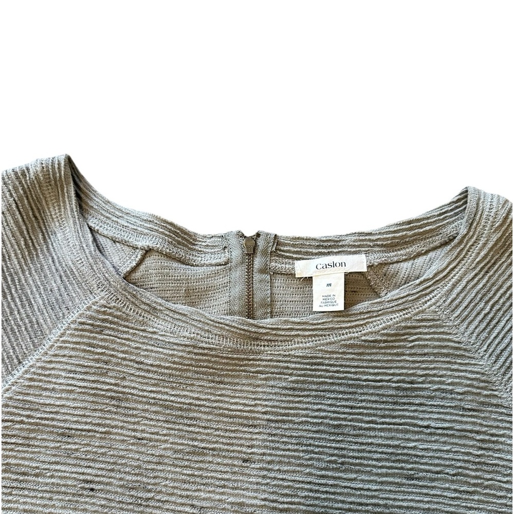 CASLON light gray ribbed 3/4 sleeve sweater dress size Medium - Picture 4 of 8